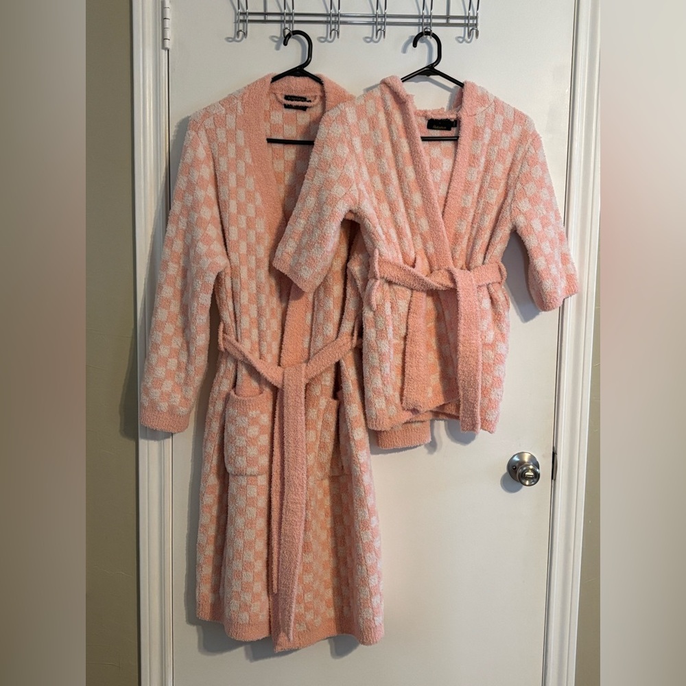 Mommy and Mini Checkered Pink and White Robe Set